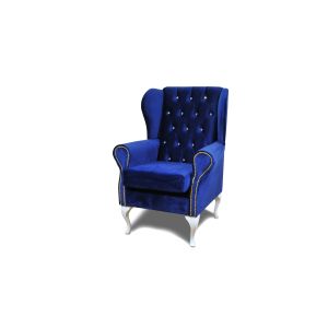 Fotel uszak pikowany niebieski